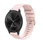 For Garmin Vivomove 3 Wavy Dotted Stitched 20mm Silicone Watch Band(Rose Pink)