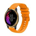 For Garmin Venu Wavy Dotted Stitched 20mm Silicone Watch Band(Amber Yellow)