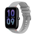 For Amazfit Bip 3 Pro Wavy Dotted Stitched 20mm Silicone Watch Band(Gray)