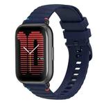 For Amazfit Active Wavy Dotted Stitched 20mm Silicone Watch Band(Navy Blue)