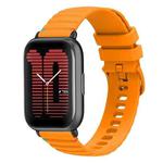 For Amazfit Active Wavy Dotted Stitched 20mm Silicone Watch Band(Amber Yellow)