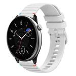 For Amazfit GTR Mini Wavy Dotted Stitched 20mm Silicone Watch Band(White)