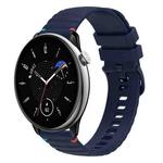 For Amazfit GTR Mini Wavy Dotted Stitched 20mm Silicone Watch Band(Navy Blue)