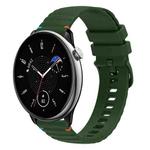 For Amazfit GTR Mini Wavy Dotted Stitched 20mm Silicone Watch Band(Army Green)