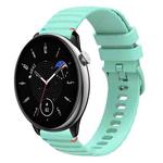 For Amazfit GTR Mini Wavy Dotted Stitched 20mm Silicone Watch Band(Teal Green)