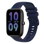 For Amazfit Bip 3 Wavy Dotted Stitched 20mm Silicone Watch Band(Navy Blue)