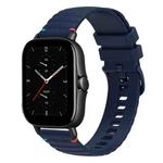 For Amazfit GTS 2e Wavy Dotted Stitched 20mm Silicone Watch Band(Navy Blue)