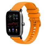 For Amazfit GTS 2 Mini Wavy Dotted Stitched 20mm Silicone Watch Band(Amber Yellow)
