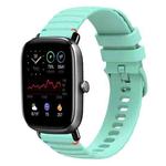 For Amazfit GTS 2 Mini Wavy Dotted Stitched 20mm Silicone Watch Band(Teal Green)