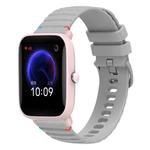 For Amazfit Pop Pro Wavy Dotted Stitched 20mm Silicone Watch Band(Gray)