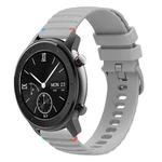 For Amazfit GTR 42mm Wavy Dotted Stitched 20mm Silicone Watch Band(Gray)