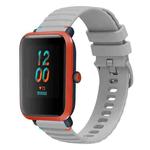 For Amazfit Bip S Wavy Dotted Stitched 20mm Silicone Watch Band(Gray)