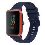 For Amazfit Bip Lite Wavy Dotted Stitched 20mm Silicone Watch Band(Navy Blue)