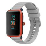 For Amazfit Bip Lite Wavy Dotted Stitched 20mm Silicone Watch Band(Gray)