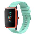 For Amazfit Bip Lite Wavy Dotted Stitched 20mm Silicone Watch Band(Teal Green)
