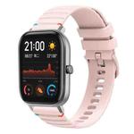 For Amazfit GTS Wavy Dotted Stitched 20mm Silicone Watch Band(Rose Pink)