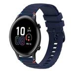 For Honor Magic Watch 2 42mm Wavy Dotted Stitched 20mm Silicone Watch Band(Navy Blue)