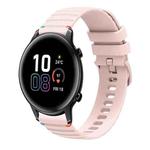 For Honor Magic Watch 2 42mm Wavy Dotted Stitched 20mm Silicone Watch Band(Rose Pink)