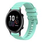 For Honor Magic Watch 2 42mm Wavy Dotted Stitched 20mm Silicone Watch Band(Teal Green)