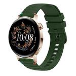 For Huawei Watch GT 3 42mm Wavy Dotted Stitched 20mm Silicone Watch Band(Army Green)