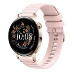 For Huawei Watch GT 3 42mm Wavy Dotted Stitched 20mm Silicone Watch Band(Rose Pink)