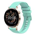 For Huawei Watch GT 3 42mm Wavy Dotted Stitched 20mm Silicone Watch Band(Teal Green)