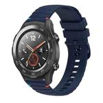 For Huawei Watch 2 Wavy Dotted Stitched 20mm Silicone Watch Band(Navy Blue)