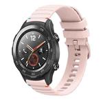 For Huawei Watch 2 Wavy Dotted Stitched 20mm Silicone Watch Band(Rose Pink)