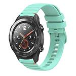 For Huawei Watch 2 Wavy Dotted Stitched 20mm Silicone Watch Band(Teal Green)