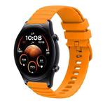 For Honor Watch GS 4 Wavy Dotted Stitched 22mm Silicone Watch Band(Amber Yellow)