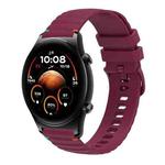 For Honor Watch GS 4 Wavy Dotted Stitched 22mm Silicone Watch Band(Wine Red)