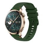 For Honor Watch 4 Pro Wavy Dotted Stitched 22mm Silicone Watch Band(Army Green)