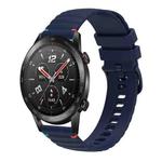 For Honor Watch GS 3i Wavy Dotted Stitched 22mm Silicone Watch Band(Navy Blue)