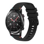 For Honor Watch GS 3i Wavy Dotted Stitched 22mm Silicone Watch Band(Black)