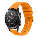 For Honor Watch GS 3i Wavy Dotted Stitched 22mm Silicone Watch Band(Amber Yellow)