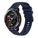 For Honor Watch GS Pro Wavy Dotted Stitched 22mm Silicone Watch Band(Navy Blue)