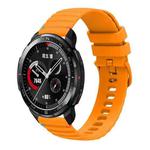 For Honor Watch GS Pro Wavy Dotted Stitched 22mm Silicone Watch Band(Amber Yellow)