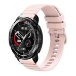 For Honor Watch GS Pro Wavy Dotted Stitched 22mm Silicone Watch Band(Rose Pink)