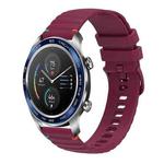 For Honor Magic Watch Wavy Dotted Stitched 22mm Silicone Watch Band(Wine Red)