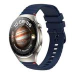 For Huawei Watch 4 Pro Wavy Dotted Stitched 22mm Silicone Watch Band(Navy Blue)