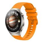 For Huawei Watch 4 Pro Wavy Dotted Stitched 22mm Silicone Watch Band(Amber Yellow)