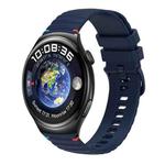 For Huawei Watch 4 Wavy Dotted Stitched 22mm Silicone Watch Band(Navy Blue)