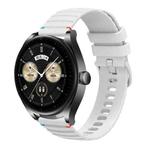 For Huawei Watch Buds Wavy Dotted Stitched 22mm Silicone Watch Band(White)