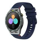 For Huawei Watch GT 3 SE Wavy Dotted Stitched 22mm Silicone Watch Band(Navy Blue)