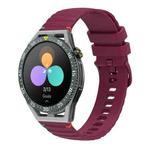 For Huawei Watch GT 3 SE Wavy Dotted Stitched 22mm Silicone Watch Band(Wine Red)