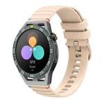 For Huawei Watch GT 3 SE Wavy Dotted Stitched 22mm Silicone Watch Band(Cream Coloured)