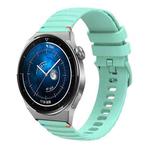 For Huawei Watch GT 3 Pro 46mm Wavy Dotted Stitched 22mm Silicone Watch Band(Teal Green)