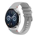 For Huawei Watch GT 3 46mm Wavy Dotted Stitched 22mm Silicone Watch Band(Gray)