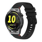 For Huawei Watch GT Runner Wavy Dotted Stitched 22mm Silicone Watch Band(Black)