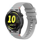 For Huawei Watch GT Runner Wavy Dotted Stitched 22mm Silicone Watch Band(Gray)